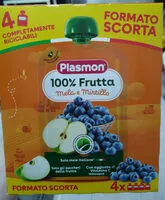 Mängden socker i 100% frutta Mela, mirtillo