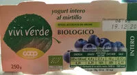 Mängden socker i yogurt intero al mirtillo biologico viviverde