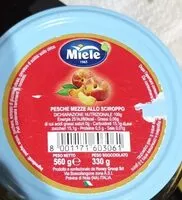 Mängden socker i pesche mezze allo sciroppo