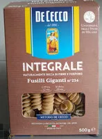 Mängden socker i integrale - fusilli giganti n°234