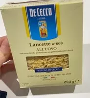 Mängden socker i Lancette All?uovo 609 [pâtes Haute Qualité] [boîte De 250G]