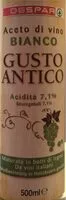 Mängden socker i Aceto bianco Gusto Antico