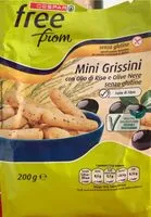 Mängden socker i Mini grissini con olio di riso e olive nere senza glutine