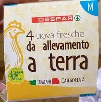 Mängden socker i 4 uova fresche da allevamento a terra