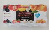 Mängden socker i Assortiti alla frutta - yogurt intero cremoso