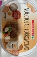 Mängden socker i Gelato nocciola e torroncino