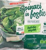Mängden socker i Spinaci in foglie