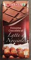 Mängden socker i Finissimo cioccolato al latte e nocciole