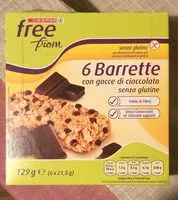 Mängden socker i 6 barrette con gocce di cioccolato
