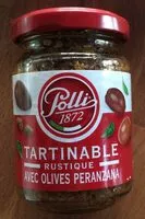 Mängden socker i Tartinable rustique avec olives peranzana