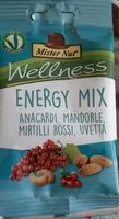 Mängden socker i WELLNESS Energy mix Anacardi,mandorle,mirtilli rossi,uvetta.