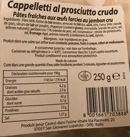 Mängden socker i Pates fraiches aux oeufs farcies au jambon cru