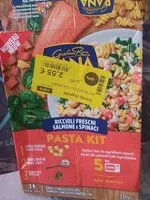 Mängden socker i Riccioli freschi salmone e spinaci
