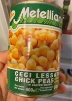 Mängden socker i Metalliana Canned Vegetables Chick Peas 400G