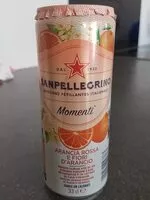 Mängden socker i SANPELLEGRINO Momenti bois gazeuse aro orang sangu fleur d'oranger33cl