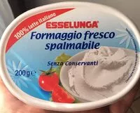 Mängden socker i Formaggio fresco spalmabile (senza conservanti)
