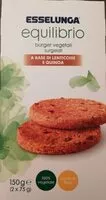 Mängden socker i Burger vegetali lenticchie e quinoa
