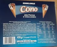 Mängden socker i Cono alla panna e cioccolato