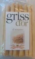 Mängden socker i Breadsticks Griss d'Or with Sesame