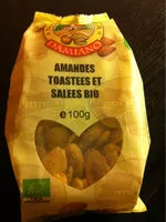 Mängden socker i Amandes Toastées Et Salées Bio 100g