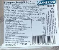 Mängden socker i Parmiggiano Reggiano D.O.P.