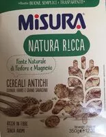 Mängden socker i misura natura ricca cereali antichi