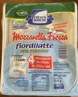 Mängden socker i Mozzarella fresca fiordilatte