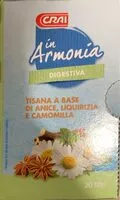 Mängden socker i Tisana in armonia, digestiva