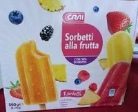 Mängden socker i Sorbetti alla frutta