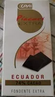 Mängden socker i Ecuador 74% Cacao Fondente Extra