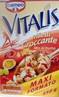 Mängden socker i Vitalis Müesli Croccante Mix di frutta - Muesli croustillant