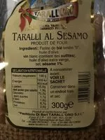 Mängden socker i Taralli al sesamo
