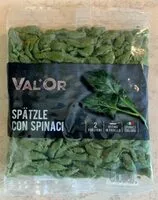 Mängden socker i Spätzle con spinaci