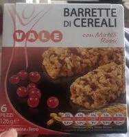 Mängden socker i Barrette di cereali con mirtilli rossi