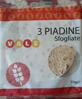 Mängden socker i 3 piadine sfogliate