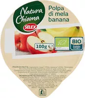 Mängden socker i Natura chiama polpa di mela e banana biologica