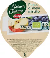 Mängden socker i Natura chiama polpa di mela e mirtillo biologica