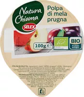 Mängden socker i Natura chiama polpa di mela e prugna biologica