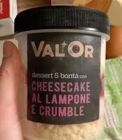 Mängden socker i cheesecake al lampone e crumble