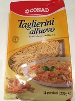 Mängden socker i Taglierini all'uovo