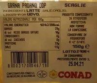 Mängden socker i Grana Padano dop