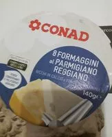 Mängden socker i Formaggini parmigiano reggiano conad