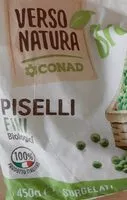 Mängden socker i Piselli bio conad