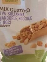 Mängden socker i Mix gustoso uva sultanina, mandorle, nocciole e noci