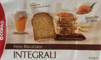 Mängden socker i Fette biscottate integrali
