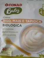 Mängden socker i Baby Crema biologica riso, mais e tapioca