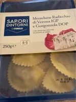 Mängden socker i Mezzelune radicchio di Verona IGP e gorgonzola DOP