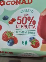 Mängden socker i Sorbetti 50% di frutta