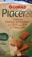 Mängden socker i PiacerSi frollini con farina integrale e di teff