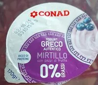 Mängden socker i yogurt greco autentico al mirtillo CONAD